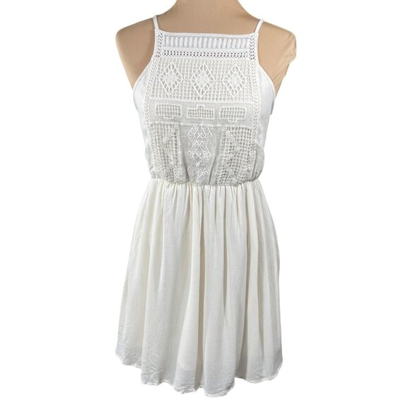 Mossimo Sundress Halter Cream Crochet Mini Size XS Extra Small - Picture 1 of 7